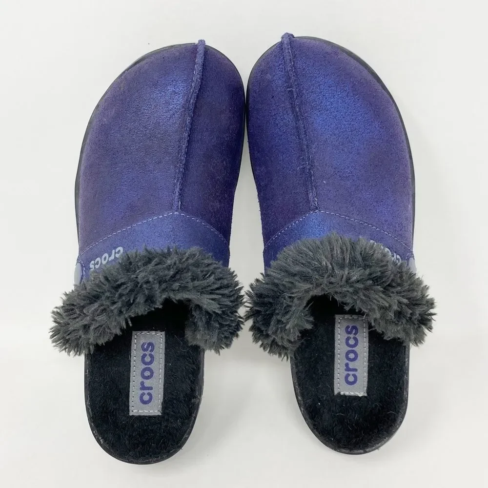 Crocs Cobbler Shimmer Faux Fur Lined Mules - Picture 6 of 8